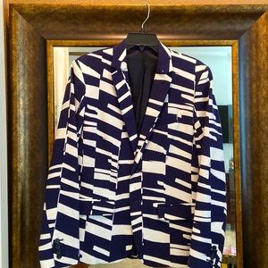 Mr Turk jacket with fun pattern in black and white